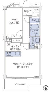 代官山BLESS鉢山　109号室　間取り