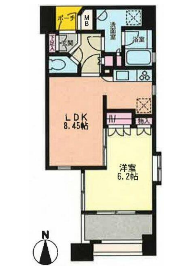 プライムアーバン恵比寿Ⅱ　702号室　間取り
