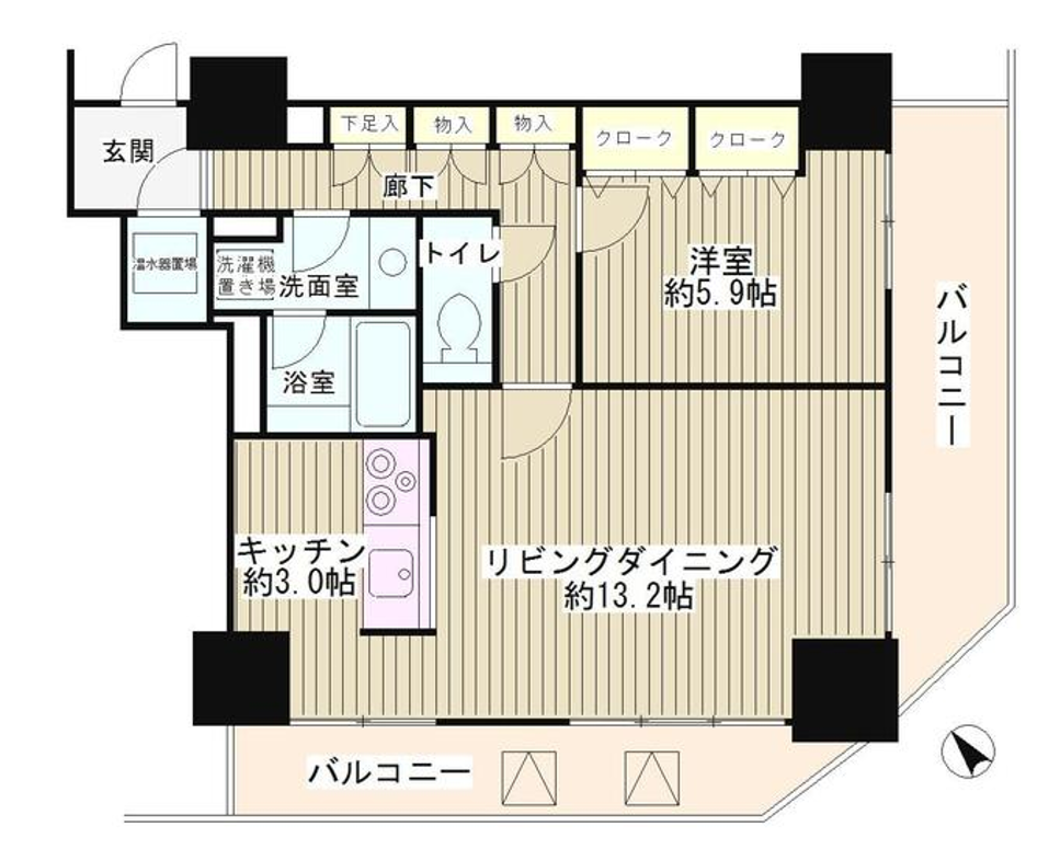 トレステージ目黒　1003号室　間取り