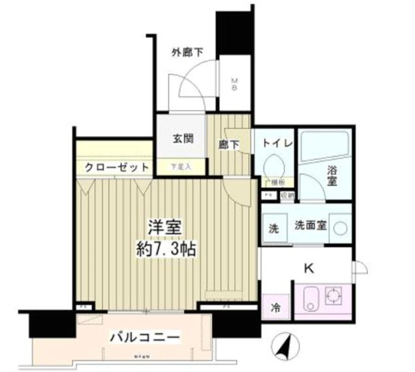 アクアヴィラ品川　605号室　間取り