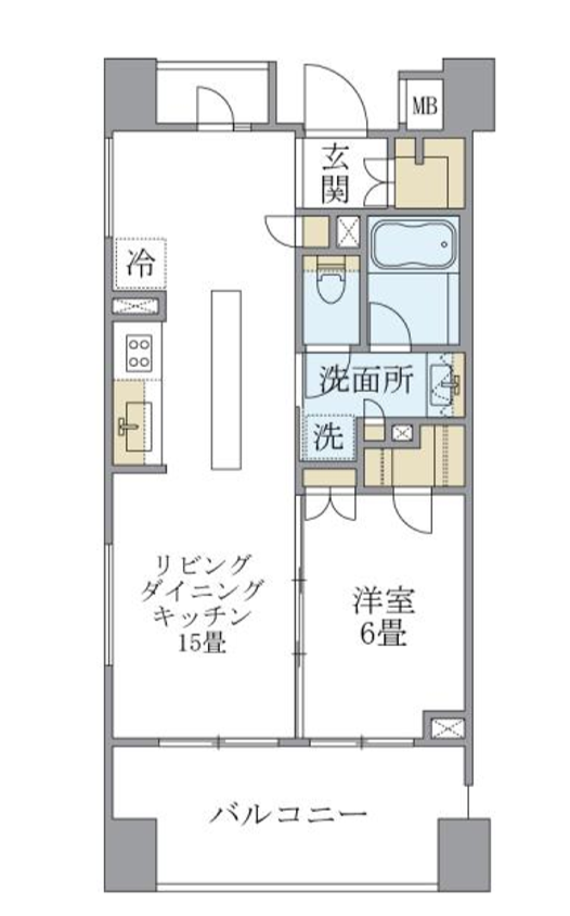 アパートメンツ三田　1301号室　間取り