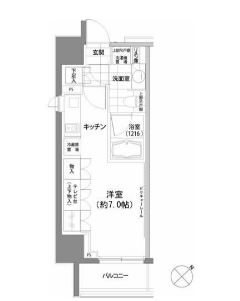 パークハビオ渋谷　1407号室　間取り