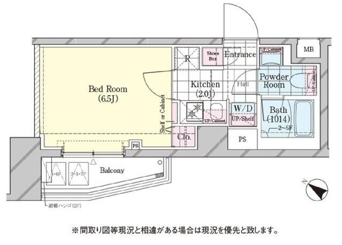 シェル品川戸越（旧ディームス品川戸越）　205号室　間取り