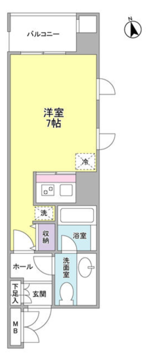 アサンブレ恵比寿　803号室　間取り