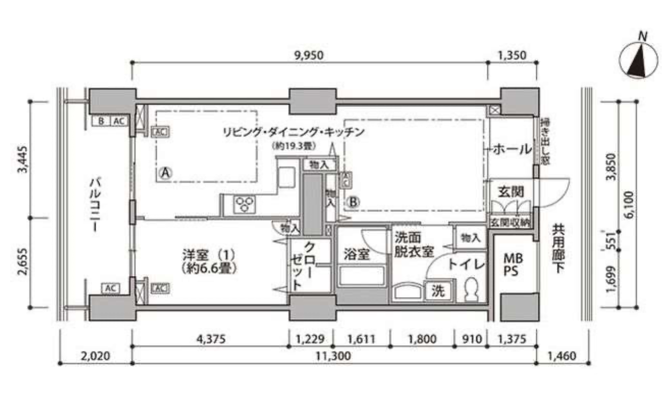 東雲キャナルコートCODAN　16号棟307号室　間取り