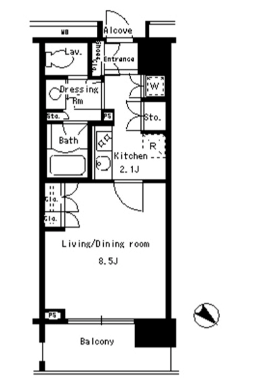 パークアクシス日本橋ステージ　206号室　間取り