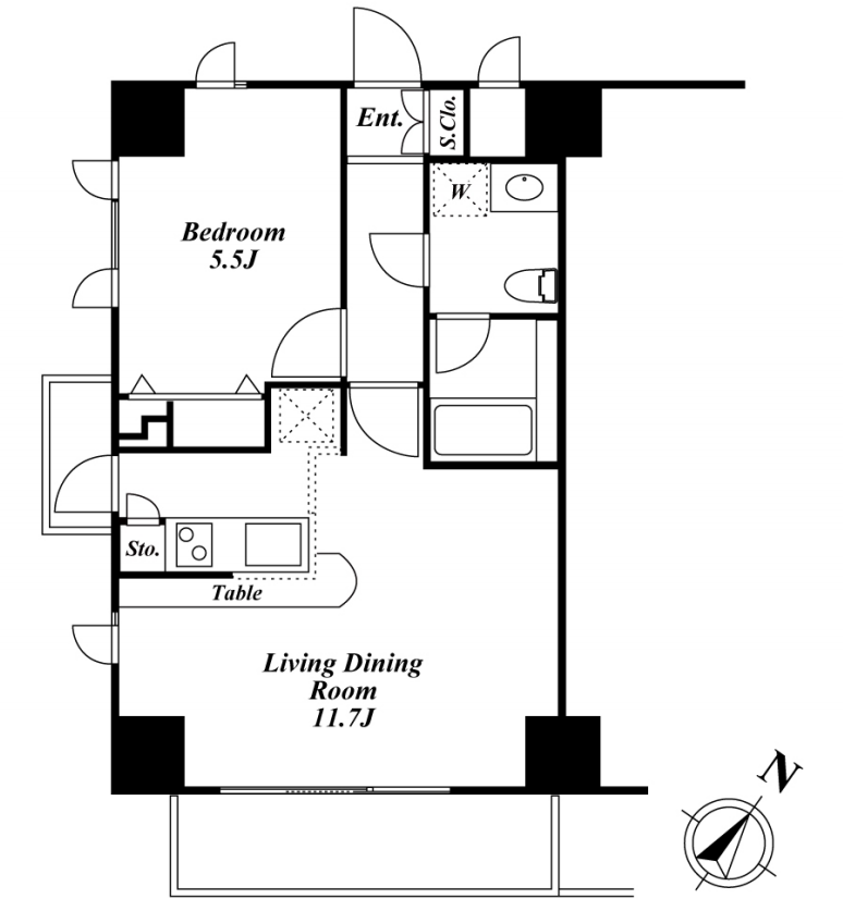 Roppongi Residences　801号室　間取り