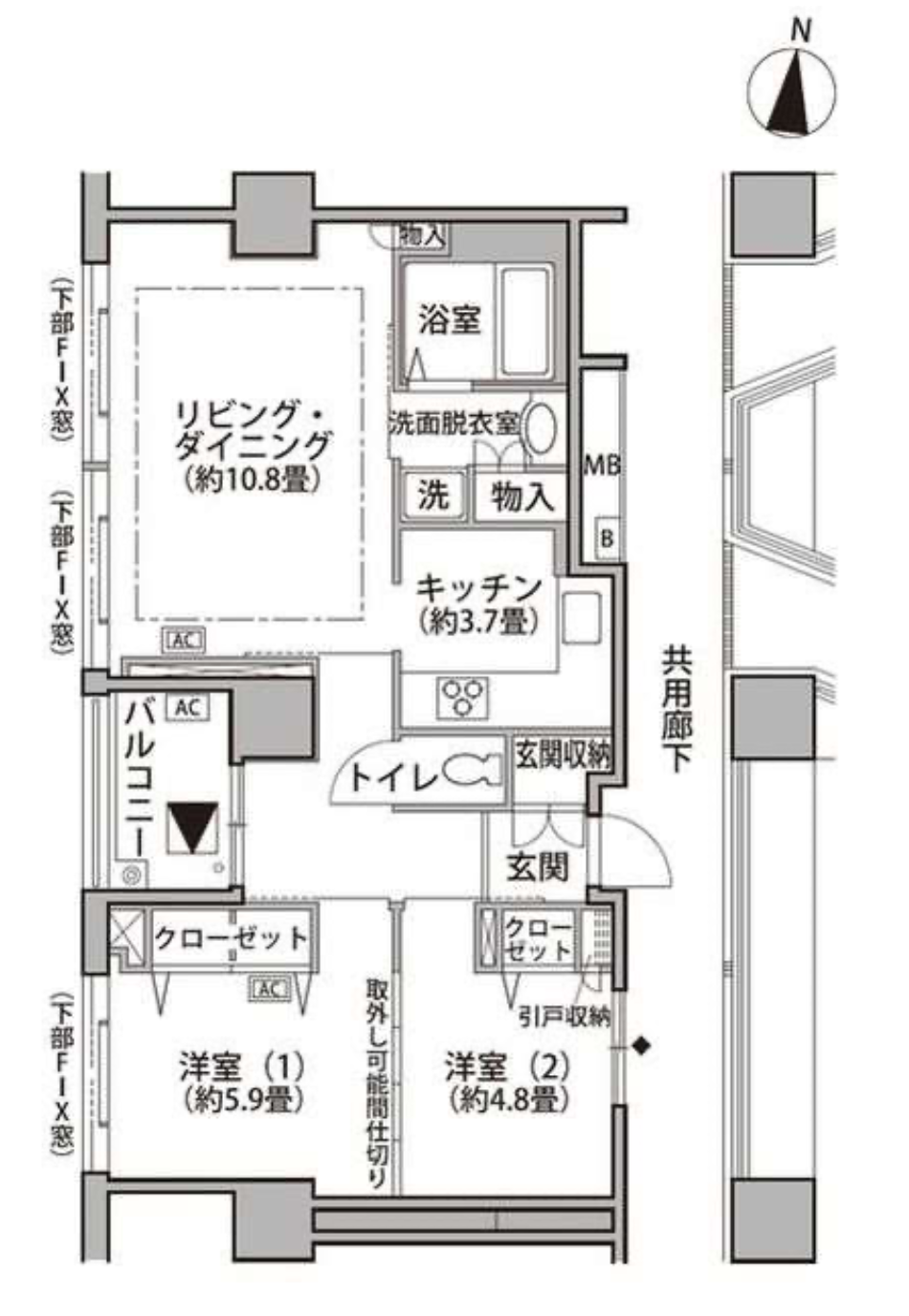 東雲キャナルコートCODAN 19号棟704号室 間取り