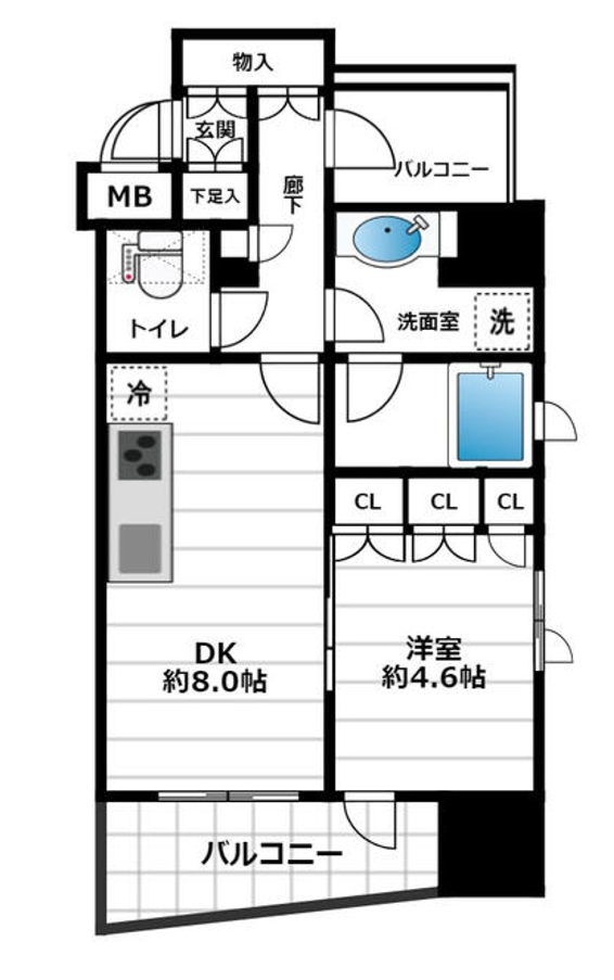 クオリア銀座３丁目　404号室　間取り