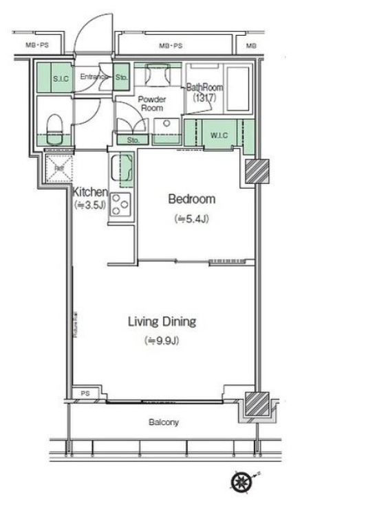 渋谷キャストアパートメント　1609号室　間取り