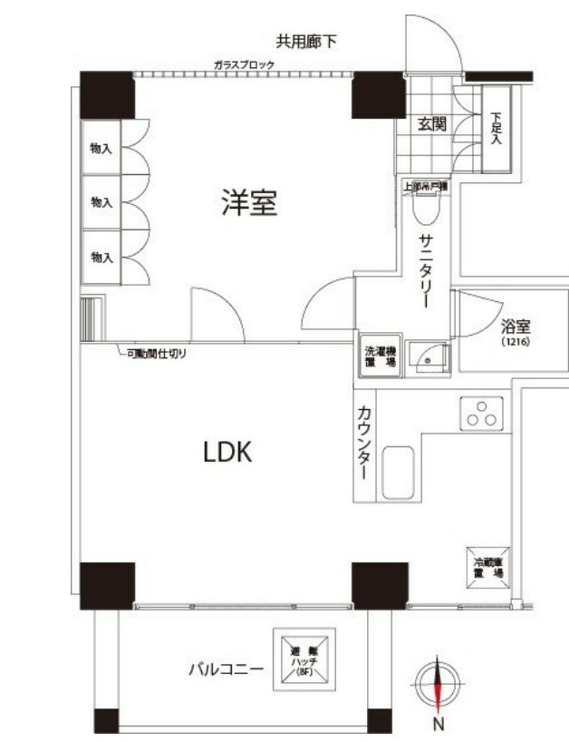 クイズ恵比寿　806号室　間取り