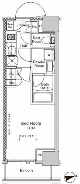 プラウドフラット門前仲町Ⅴ　504号室　間取り