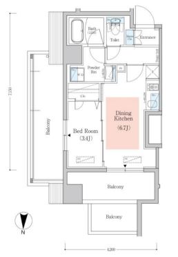 アーバネックス南品川Ⅱ　606号室　間取り