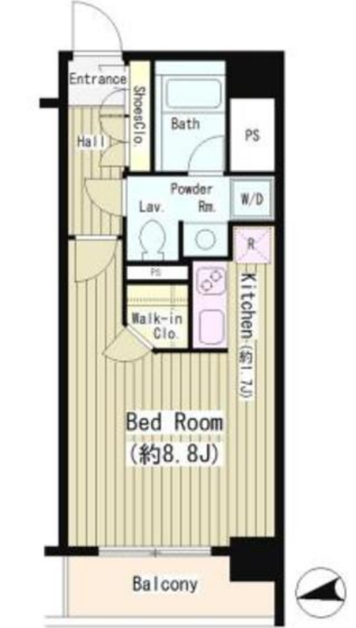 シティカレント大手町　1204号室　間取り