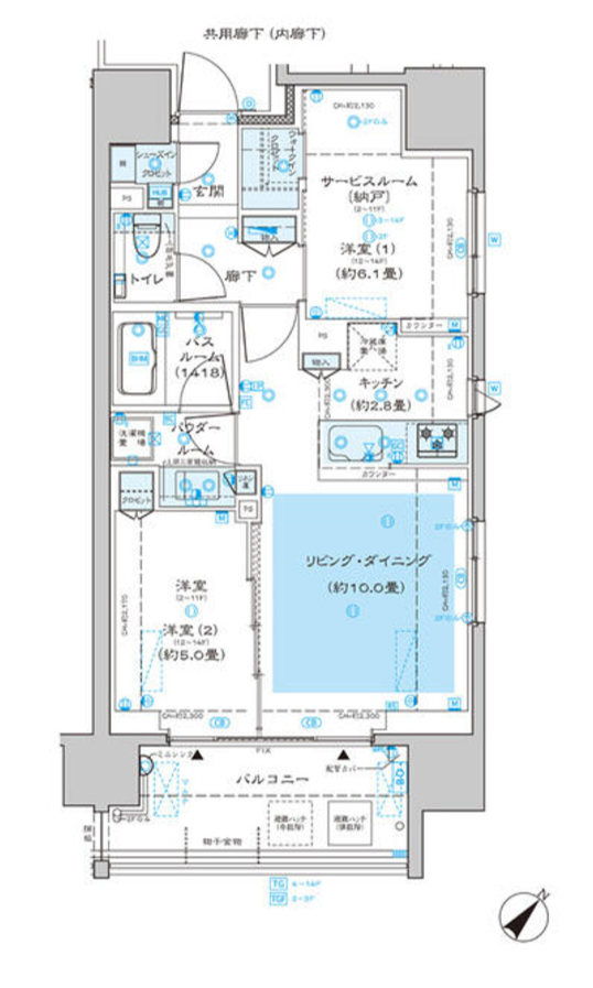 ディームス渋谷本町　507号室　間取り