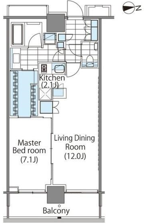 コンフォリア新宿イーストサイドタワー　717号室　間取り