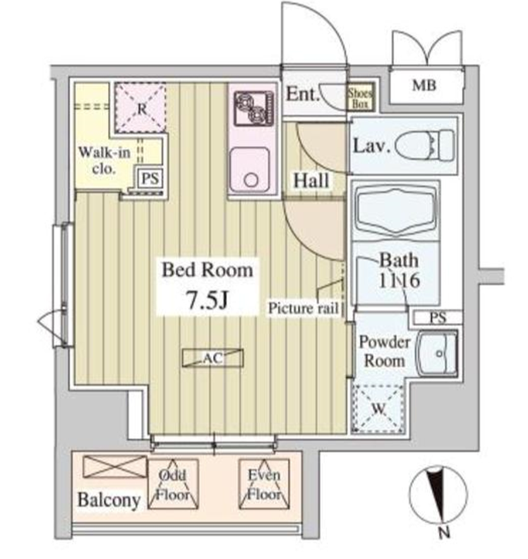 SK-ONE市ヶ谷　1101号室　間取り