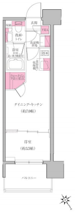 レジディア門前仲町プレイス（旧：クレヴィアリグゼ門前仲町）　607号室　間取り