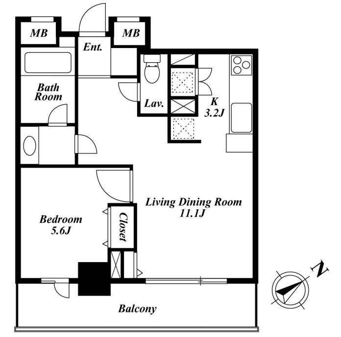 KDXレジデンス白金Ⅰ　502号室　間取り