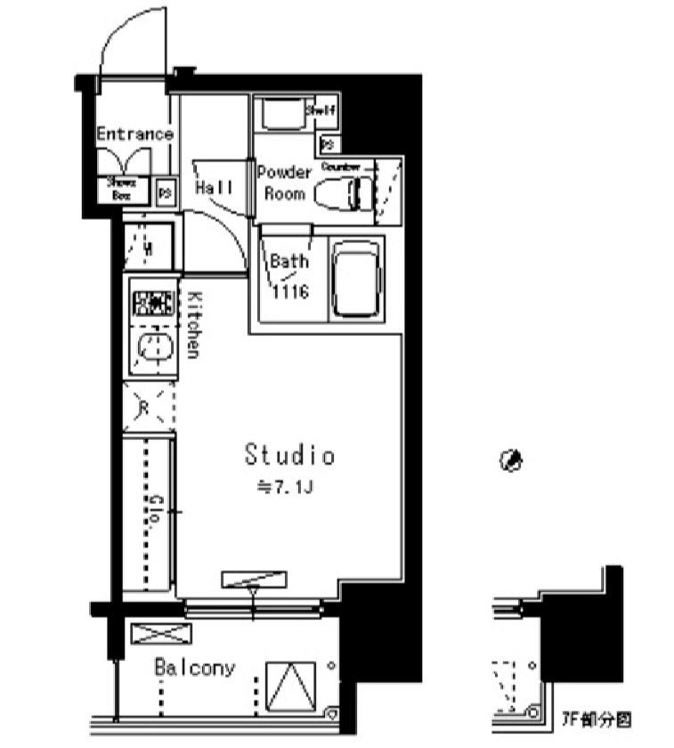 パークアクシス八丁堀　806号室　間取り