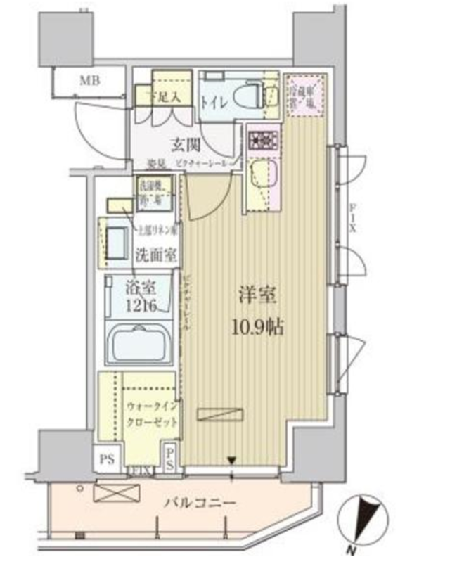 パークアクシス赤坂見附　1006号室　間取り