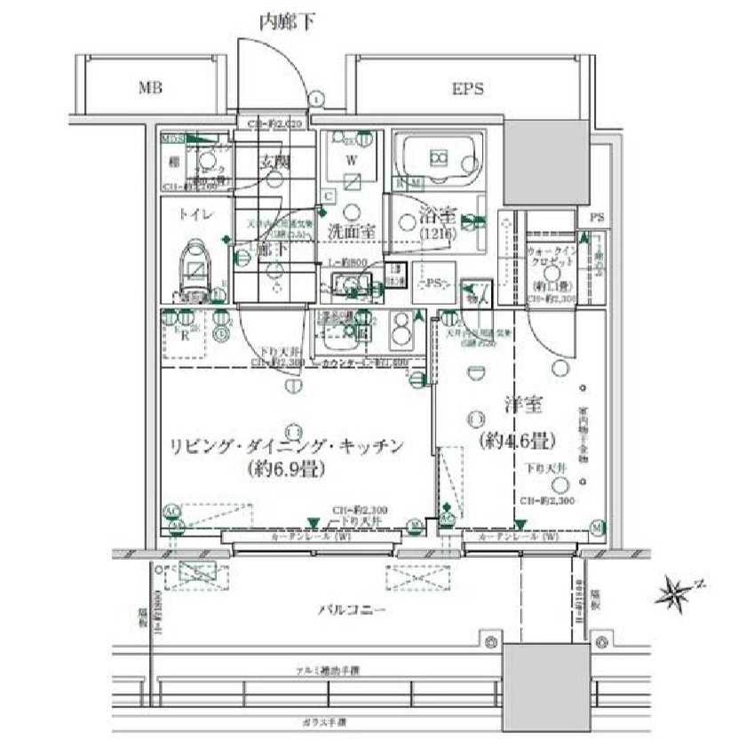 ローレルタワールネ浜松町　506号室　間取り