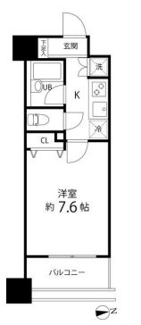 スペーシア秋葉原　406号室　間取り