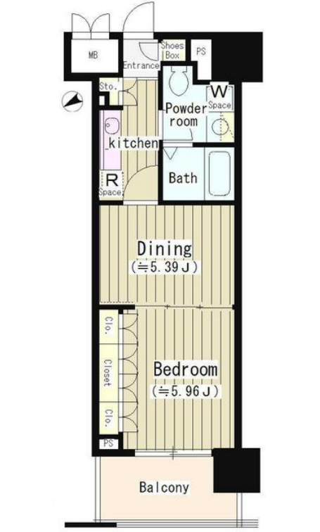 アーレア戸越公園　805号室　間取り