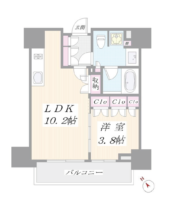 インプレストコア代官山　802号室　間取り