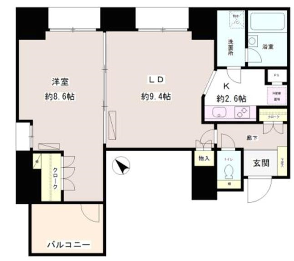 フルール田町　1107号室　間取り