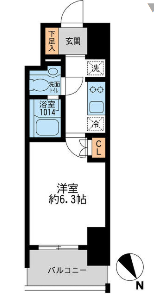 アーデン門前仲町　802号室　間取り