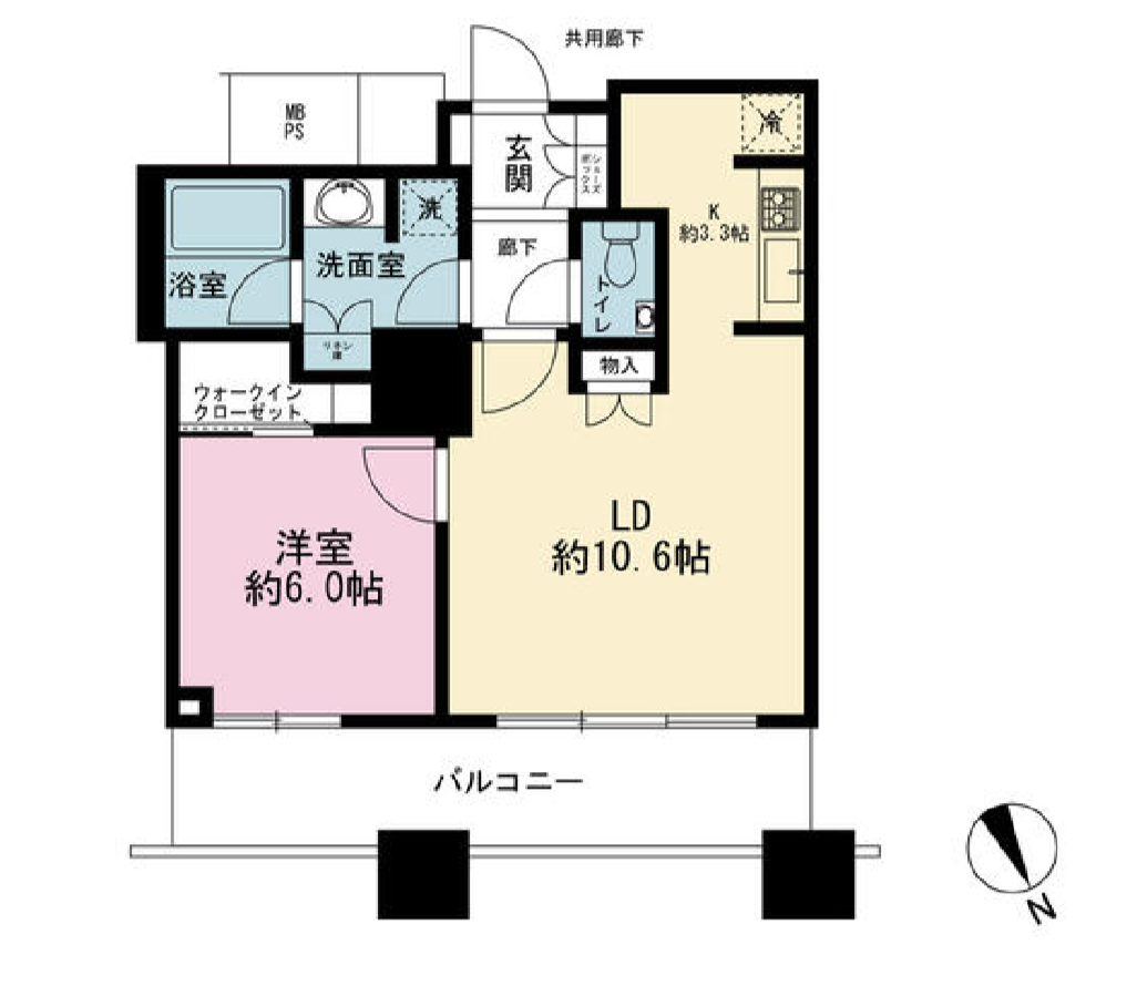 ザ・パークハウス西新宿タワー60　1302号室　間取り