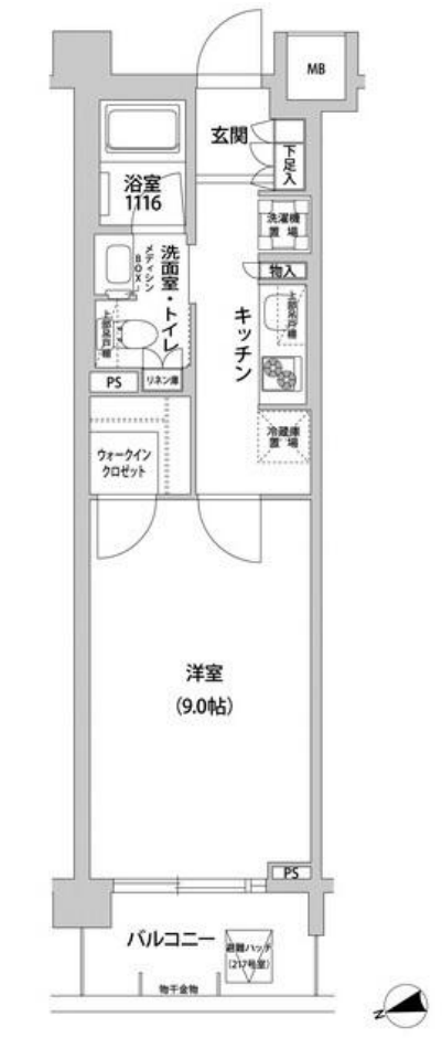 コンフォリア目黒青葉台　121号室　間取り