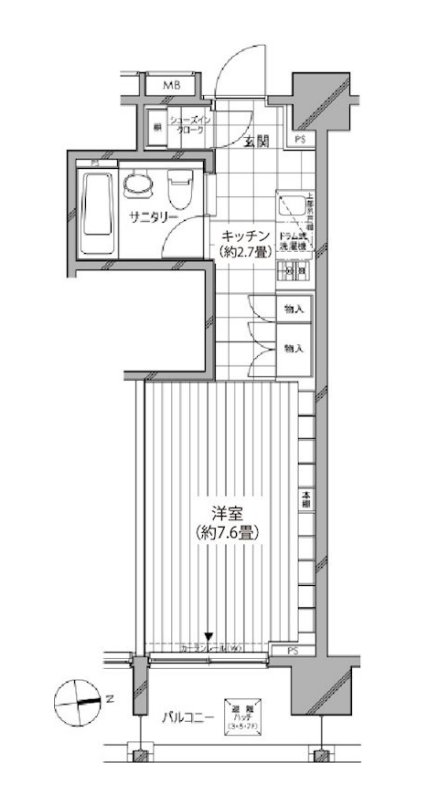 カスタリア麻布十番七面坂　207号室　間取り