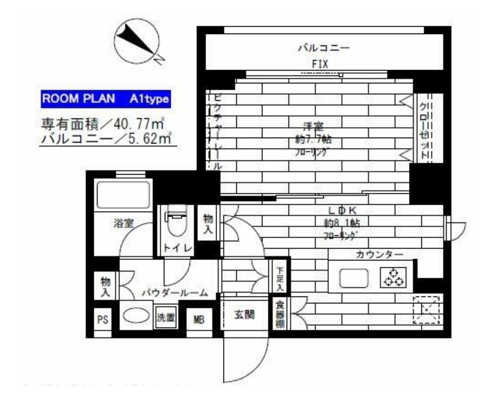 ステージグランデ新川　1006号室　間取り