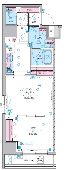 ジェノヴィア東神田グリーンヴェール　912号室　間取り