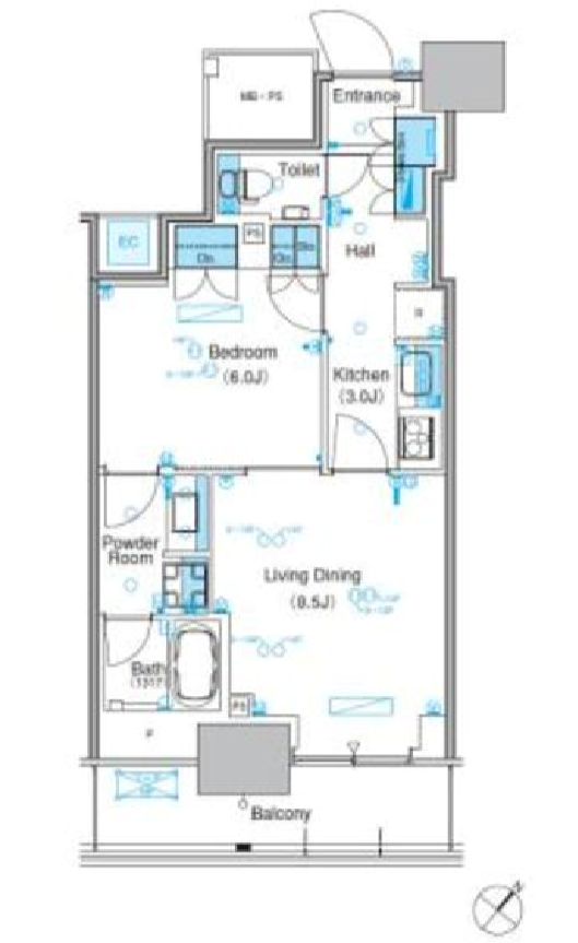 パークアクシス豊洲キャナル　204号室　間取り