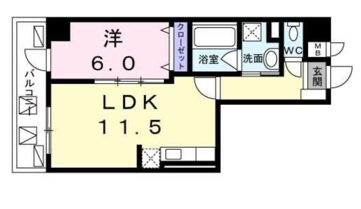 ユヌブリーズ目黒　202号室　間取り