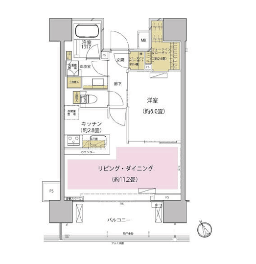 ザ・パークハウス渋谷美竹　406号室　間取り