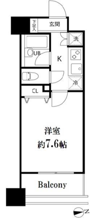 スペーシア秋葉原　706号室　間取り