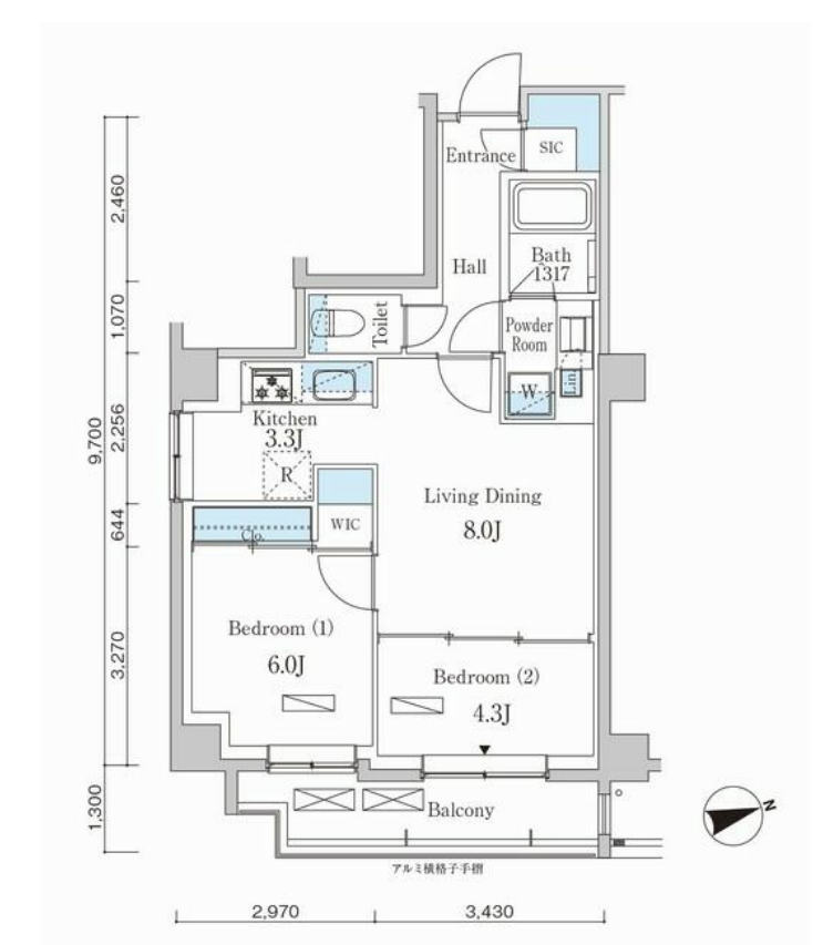 パークアクシス市谷左内町　201号室　間取り