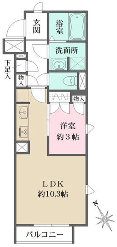 ベルフェリーク西小山(旧エルスタンザ西小山)　209号室　間取り