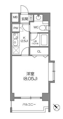 ルクレ森下レジデンス　402号室　間取り