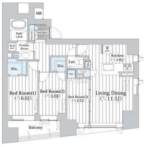 ザ・グランクラッセ日本橋イースト　406号室　間取り