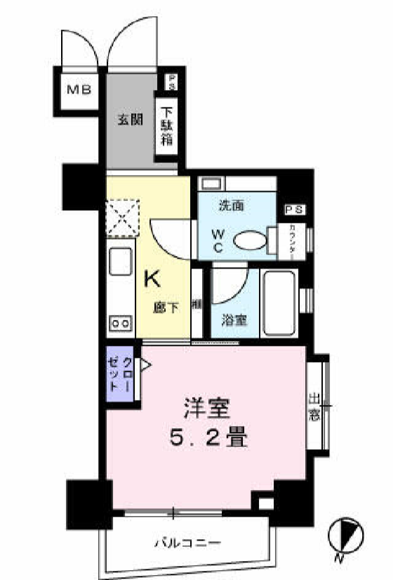 レジディア恵比寿Ⅲ（旧ベルファース恵比寿）　201号室　間取り