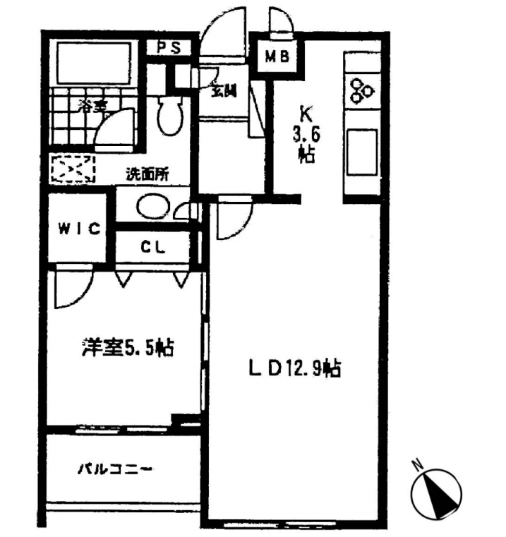 ミリアレジデンス乃木坂（旧ミルーム乃木坂）　204号室　間取り