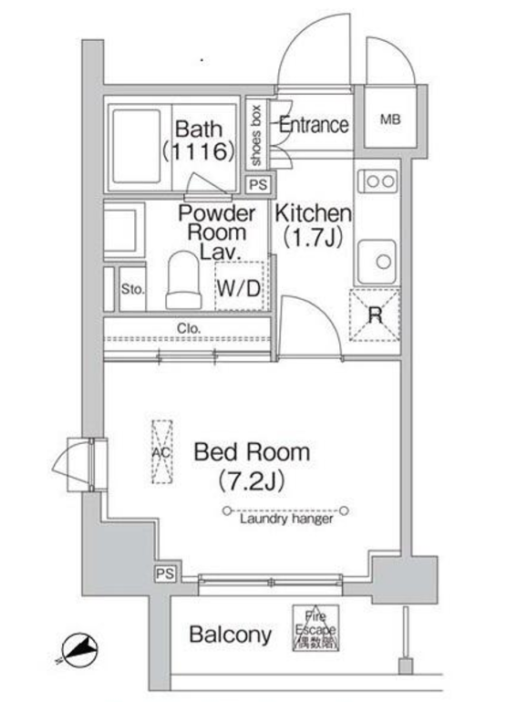 エミネンス高輪台　807号室　間取り