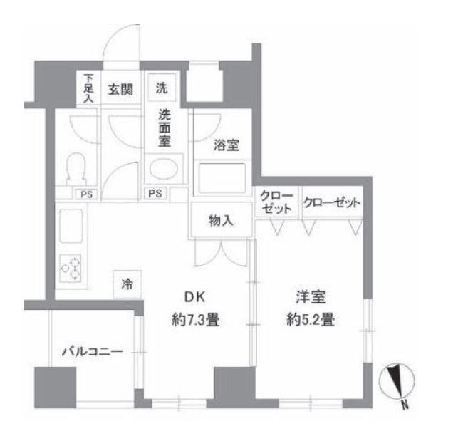 カスタリア新富町2　601号室　間取り