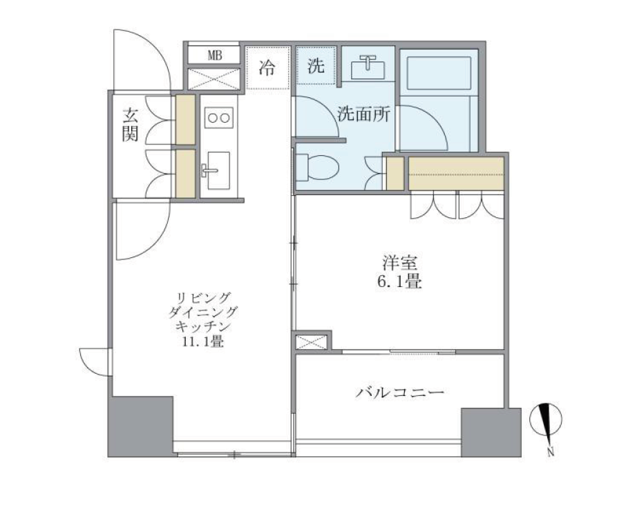 アパートメンツタワー麻布十番　501号室　間取り