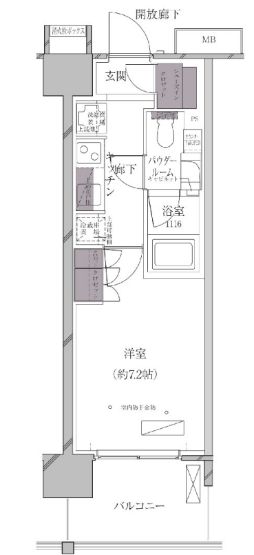 A-standard芝浦　907号室　間取り